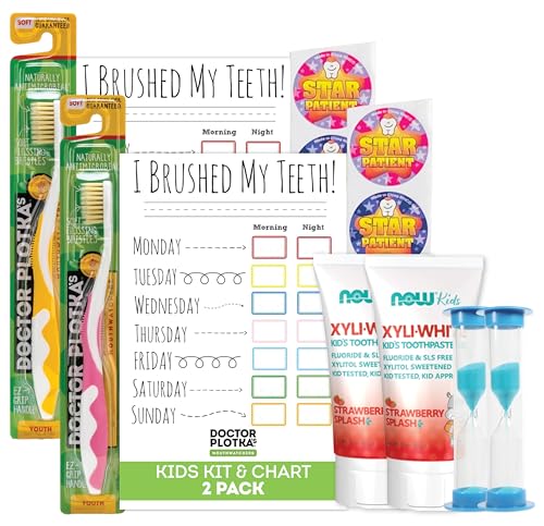 Kids Toothbrush and Strawberry Toothpaste Gift Set (2 Count)