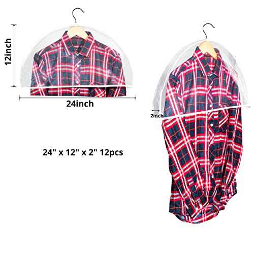 Clear Shoulder Covers Vinyl Plastic Hanger Covers for Clothes (12 Count)