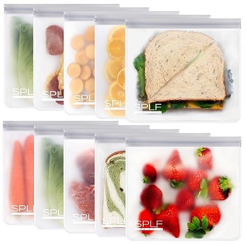 10 Pack Reusable Sandwich Bags Dishwasher Safe (10 Count)