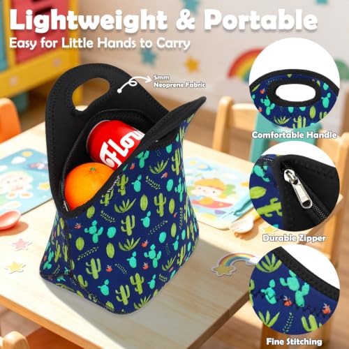 Neoprene Lunch Tote Insulated Thermal Reusable Lunch Bag Box for Boys Men with Zipper