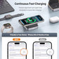 25W 3-in-1 Charging Station for Apple Device, Black Foldable Magnetic Wireless Charger, Fast Travel Charging Stand for iPhone17/16/15/14/13/12 Series, AiWatch/AirPods
