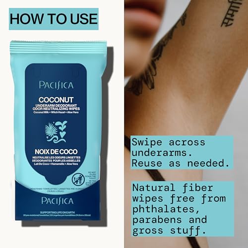 Beauty Coconut Milk & Essential Oils Underarm Deodorant Wipes (30 Count)
