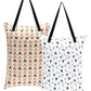 BABY 2 Pack Large Wet Dry Bag Waterproof Hanging Cloth Diaper with Double Zippered Pockets 25x18 inches 2HL04