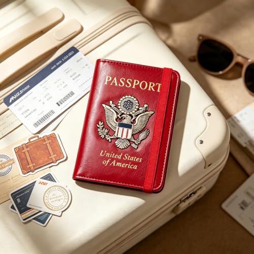 Premium Passport Holder for Travel RFID Blocking Passport Cover Slim