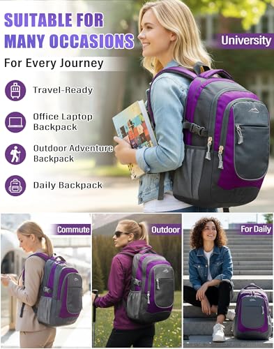 Extra Large Backpack Bookbag for College Travel Laptop Business Hiking Backpack Fit Laptop Up to 17 Inch Sturdy Multi Compartment Gifts for Men Women Night Light Reflective