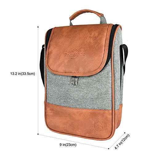 Frehore® Wine Leather Tote Cooler Insulated Bag (2 Count)