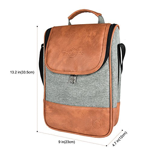 2 Bottle Wine Set Leather Insulated Bag As Gift