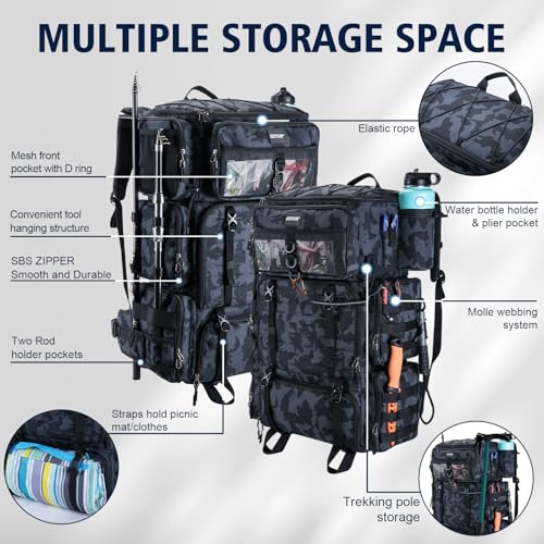 Fishing Tackle Backpack with Cooler