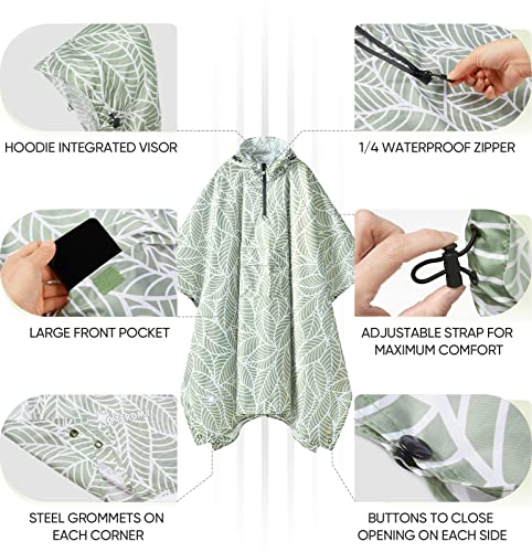 Hooded Rain Poncho for Adults