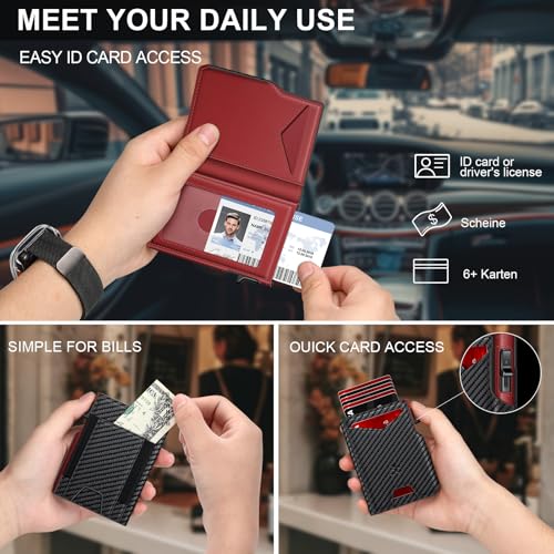 Wallet for Men Wallet with Slim Pop Up Card Holder 9 (13 Count)