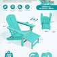 4 Pcs HDPE Folding Adjustable Adirondack Chair with Ottoman (4 Count)