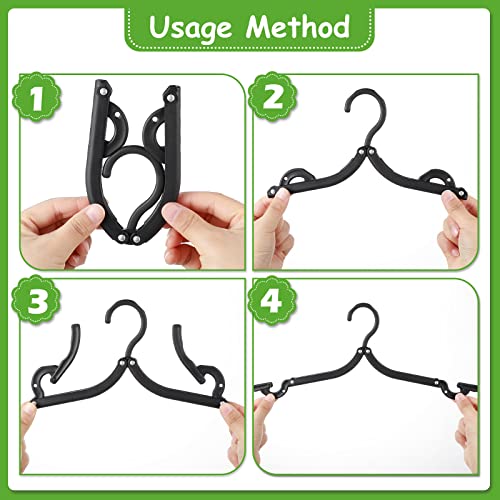 24 Pieces Folding Travel Hangers Foldable with Clips Portable Collapsible Coat Hanger Travel Drying Rack for Clothes
