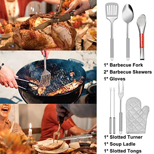 35 Piece Camping Kitchen Utensil Set with Carry Bag and Grilling Tools (35 Count)