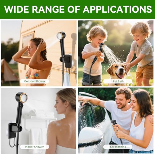 New Gen Portable Camping Shower with Heater & Foldable Bucket
