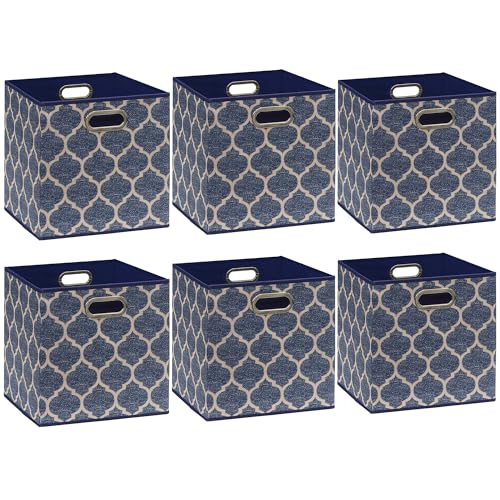 11 Inch Foldable Cube Storage Bins with Handle (6 Count)