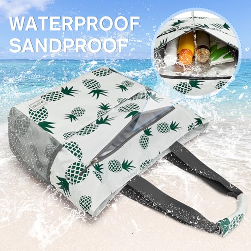 Beach Bag Waterproof Sandproof Large Capacity Foldable for Women