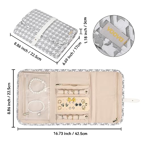 Large Travel Jewelry Organizer Roll for Women