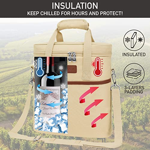 3 Bottle Insulated Leakproof Wine Cooler Bag