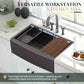 36 x 22 in Farmhouse Workstation Undermount Sink