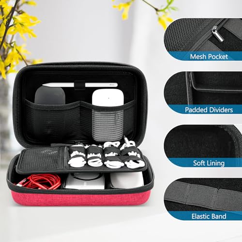 Hard Travel Electronic Organizer Case for MacBook Power Adapter Chargers Cables Power Bank Apple Magic Mouse Apple Pencil USB Flash Disk SD Card Small Portable Accessories Bag