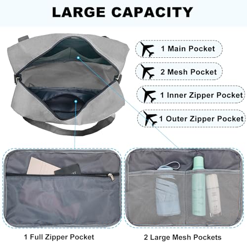 Foldable Carry on Luggage Bag 22x14x9 Personal Item Bag for Airplanes Travel Duffel Bag for Women and Men