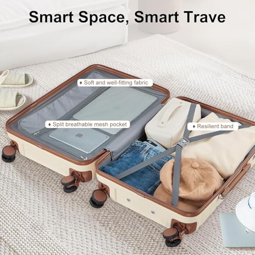 Luggage Sets with TSA Lock Hardside PC+ABS Carry On expandable Suitcase with Spinner Wheels Lightweight Rolling Travel Luggage Sets with YKK