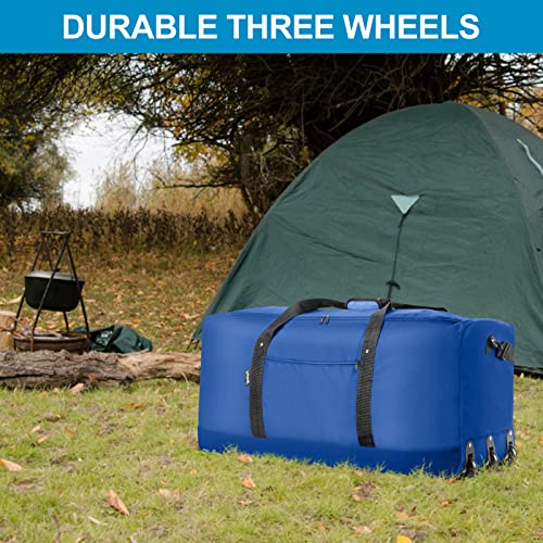 120L Foldable Rolling Duffel Bag with 3 Wheels