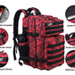 Military Tactical Backpack for Men and Women 45L Army 3 Days Assault Pack Bag Large Rucksack with Molle System Red Black