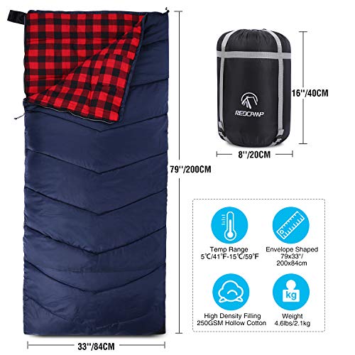 Cotton Flannel Sleeping Bag for Adults