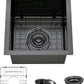 ARTLINE 13 x 15 Inch Black Drop in Bar Sink, Stainless Steel Single Bowl Kitchen Sink, Small Topmount 9 Inch Deep Wet Bar sink for Outdoor Prep RV Yard Laundry Utility with Dish Grid & Drain