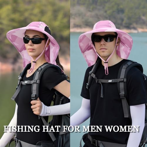 Sun Hat for Men Women with Neck Flap
