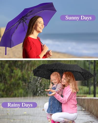 4 Pack Windproof Travel Umbrella Compact Automatic Folding Umbrellas for Rain Lightweight Portable Umbrella Gift for Men Women Backpack & Car Essentials (4 Count)