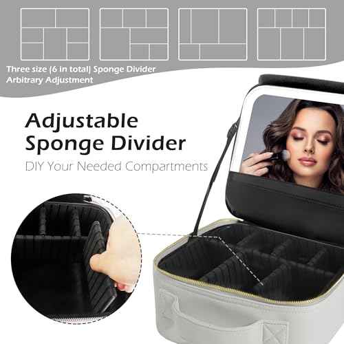 Travel Makeup Bag Cosmetic Bag Makeup Organizer Bag with Lighted Mirror