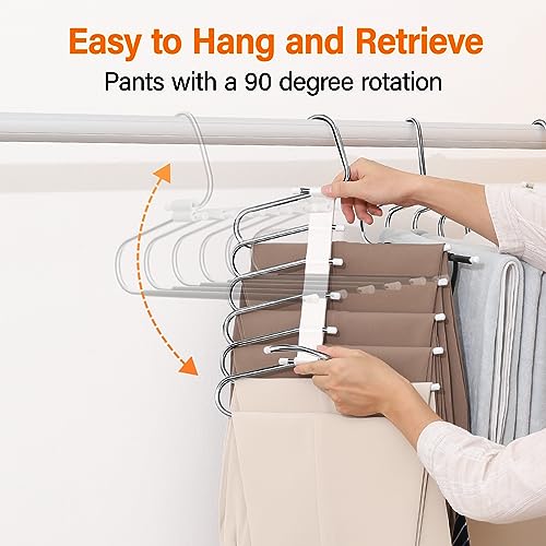 Upgraded Collapsible Pants Hangers Space Saving (2 Count)