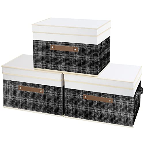 Collapsible Storage Bins with Lids (3 Count)