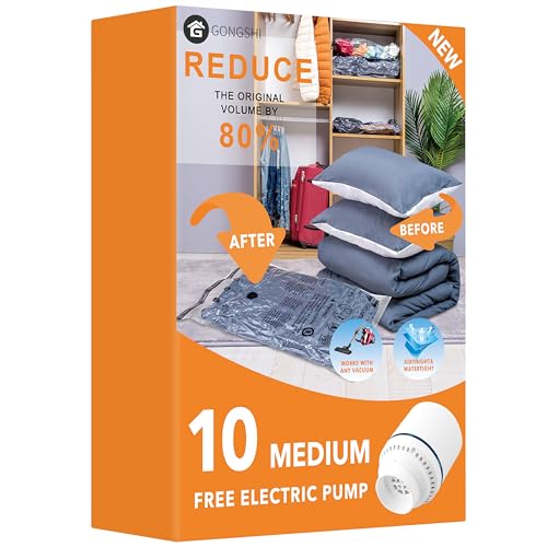 Vacuum Storage Bags with Electric Pump (10 Count)