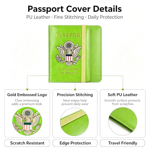 Premium Passport Holder for Travel RFID Blocking Passport Cover Slim