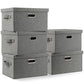 Medium 15" 21 Quart Collapsible Stackable Storage Bins with Lids (5 Count)