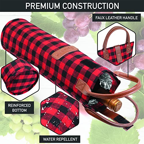 Single Bottle Wine Bag Carrier Insulated Wine Cooler Tote