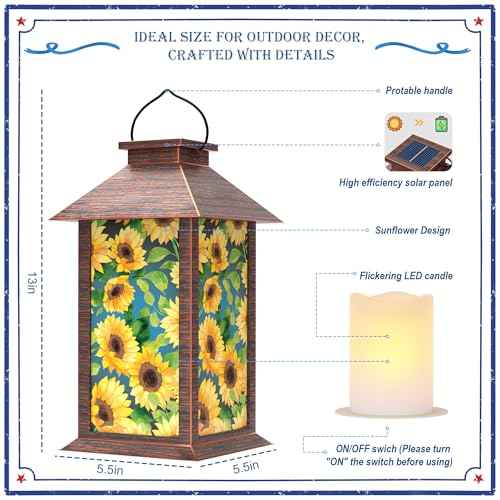 Sunflower Solar Lanterns Outdoor Waterproof