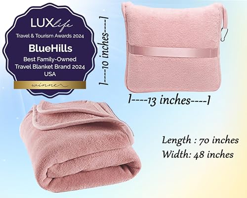 Premium Soft Long Travel Blanket Pillow Combo