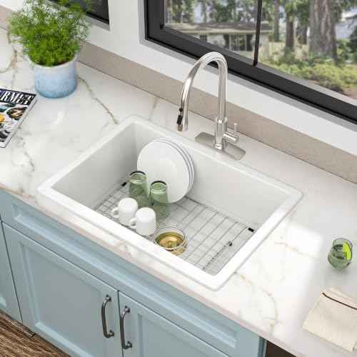 27"x19" White Undermount Sink