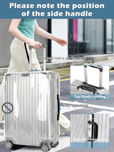 Upgraded Zippered Clear PVC Suitcase Cover 20 Inch