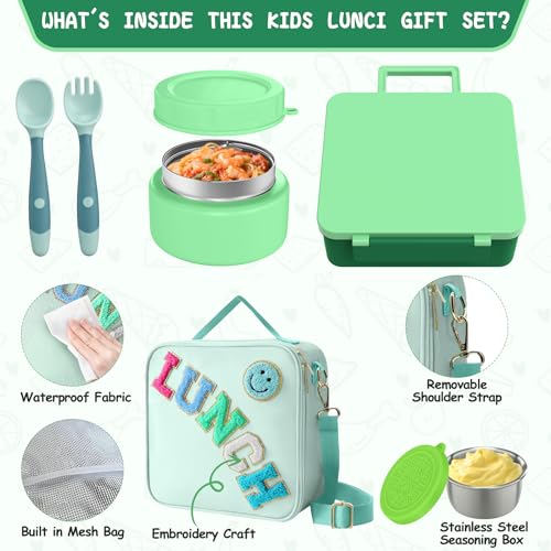 Lunch Box Kids with Thermo Insulated Lunch Bag for School (8 Count)