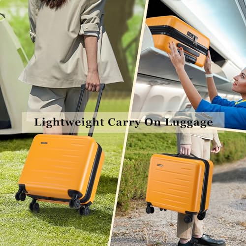 Expandable 16 Inch Carry On Luggage Airline Approved Small Suitcase