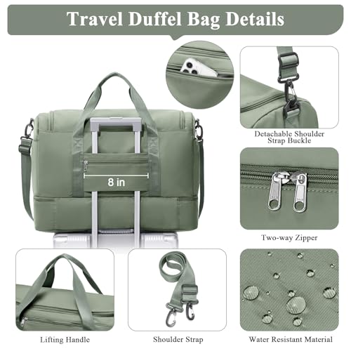 Travel Duffle Bag with Shoes Compartment (2 Count)