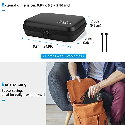Hard Travel Electronic Organizer Case for MacBook Power Adapter Chargers Cables Power Bank Apple Magic Mouse Apple Pencil USB Flash Disk SD Card Small Portable Accessories Bag