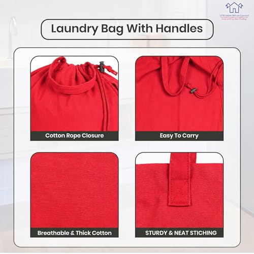 LFH Home Cotton Rich Large Premium Canvas Laundry Bag (4 Count)