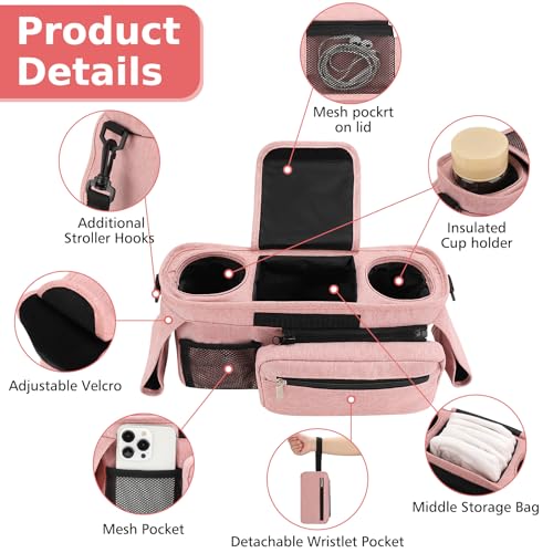 Universal Stroller Organizer with Insulated Cup Holder