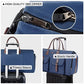 2-in-1 Canvas Garment Duffle Travel Bag with Shoulder Strap,Blue